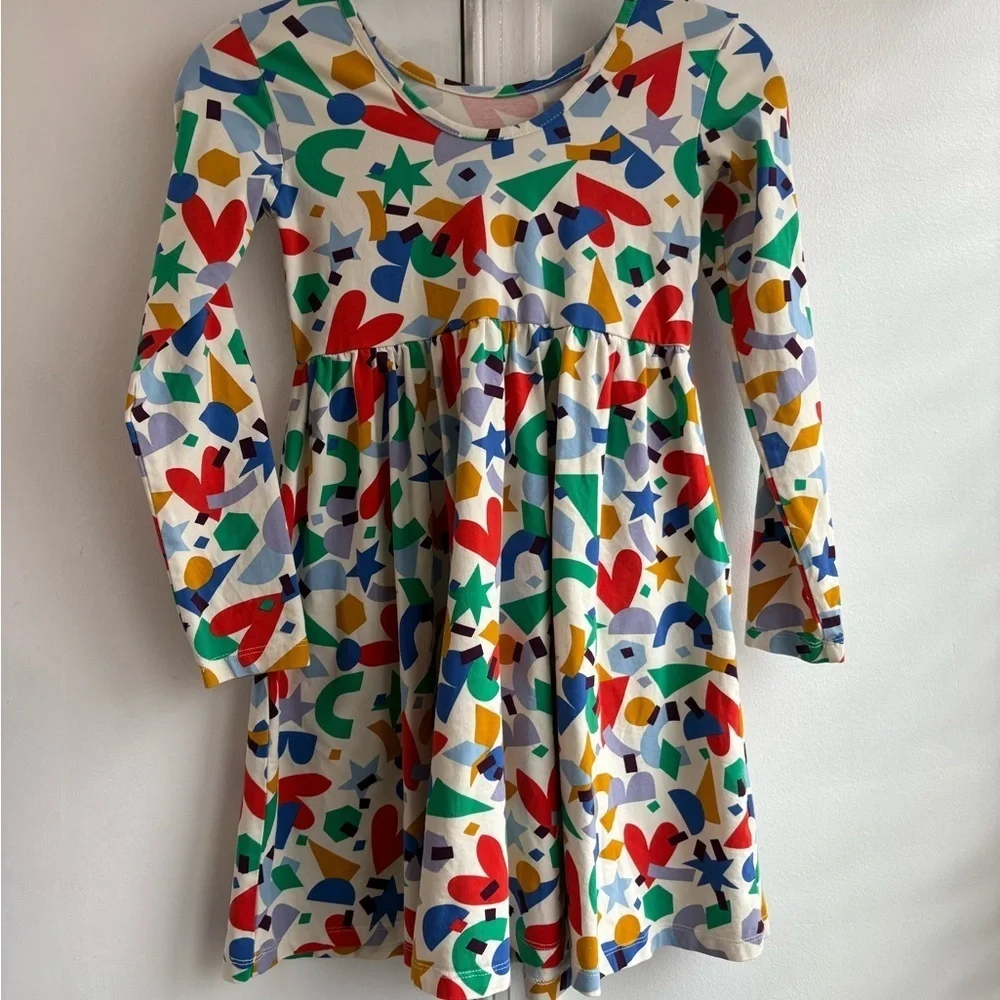 Hanna Andersson Multicolor Star and Heart Dress Celebration Confetti print